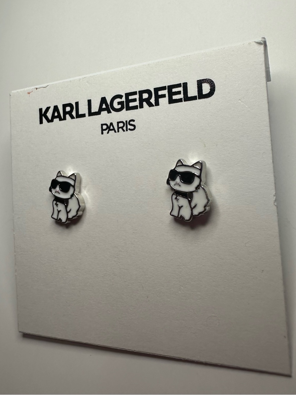 Karl Lagerfeld Paris New Choupette Cat Sunglasses Stud Earrings - Picture 4 of 7